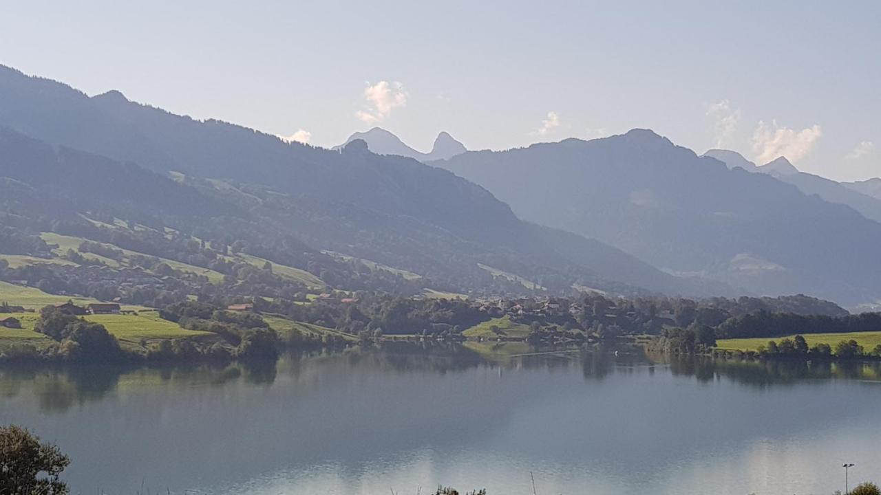 Petite Maison Sur La Colline Du Gibloux: 1Chambre,1 Salon Et Salle De Bain Prives Au Rez De Chausse, Piscine Exterieur Et Bbq , Le Chatelard  Bagian luar foto